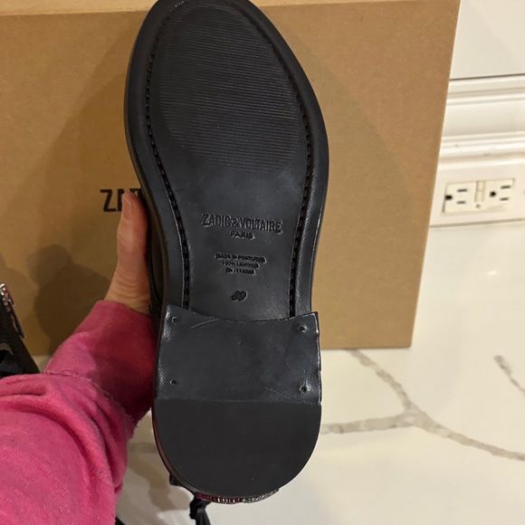 Zadig & Voltaire Black Leather Moto Boots - Picture 16 of 16